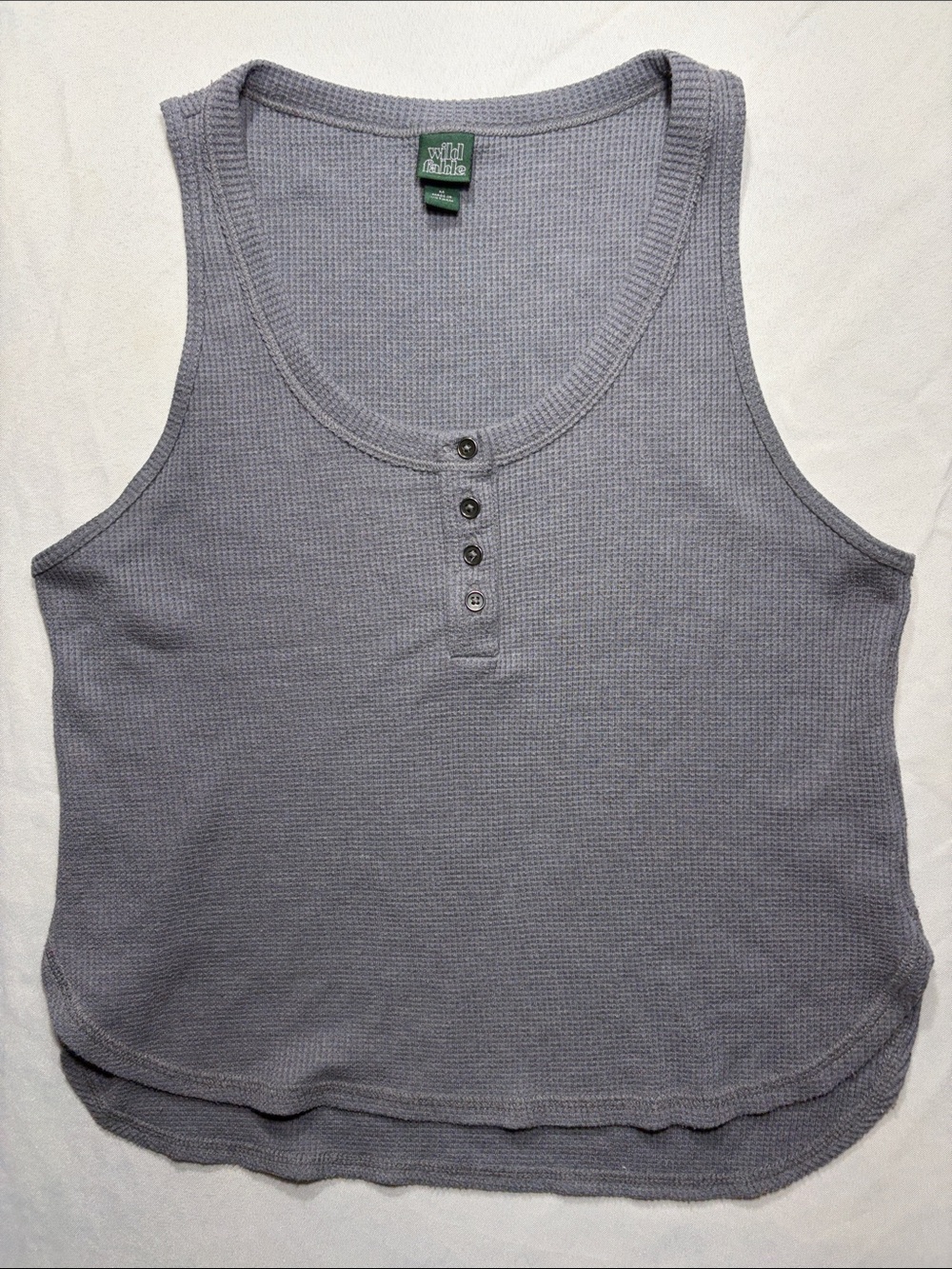 wild fable Light Gray Waffle Knit Henley Tank